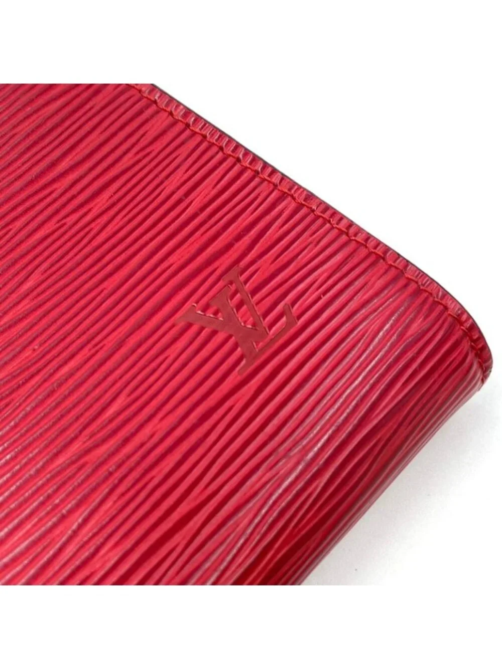 Louis Vuitton Pochette Epi Castilian Red Leather Handbag Gold - Picture 13 of 15